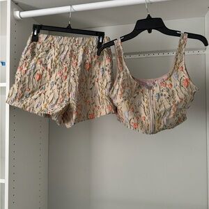 Floral Jacquard Tank Top & Shorts